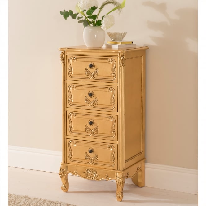 Gold leaf antique french style Tollboy chest