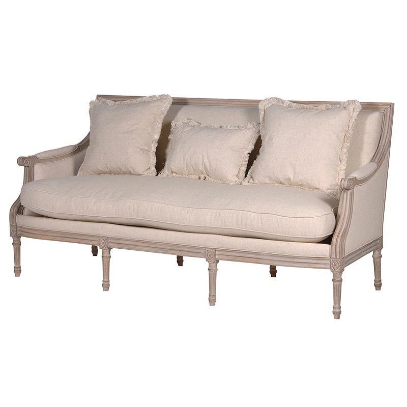 Lime washed 3 seat sofa